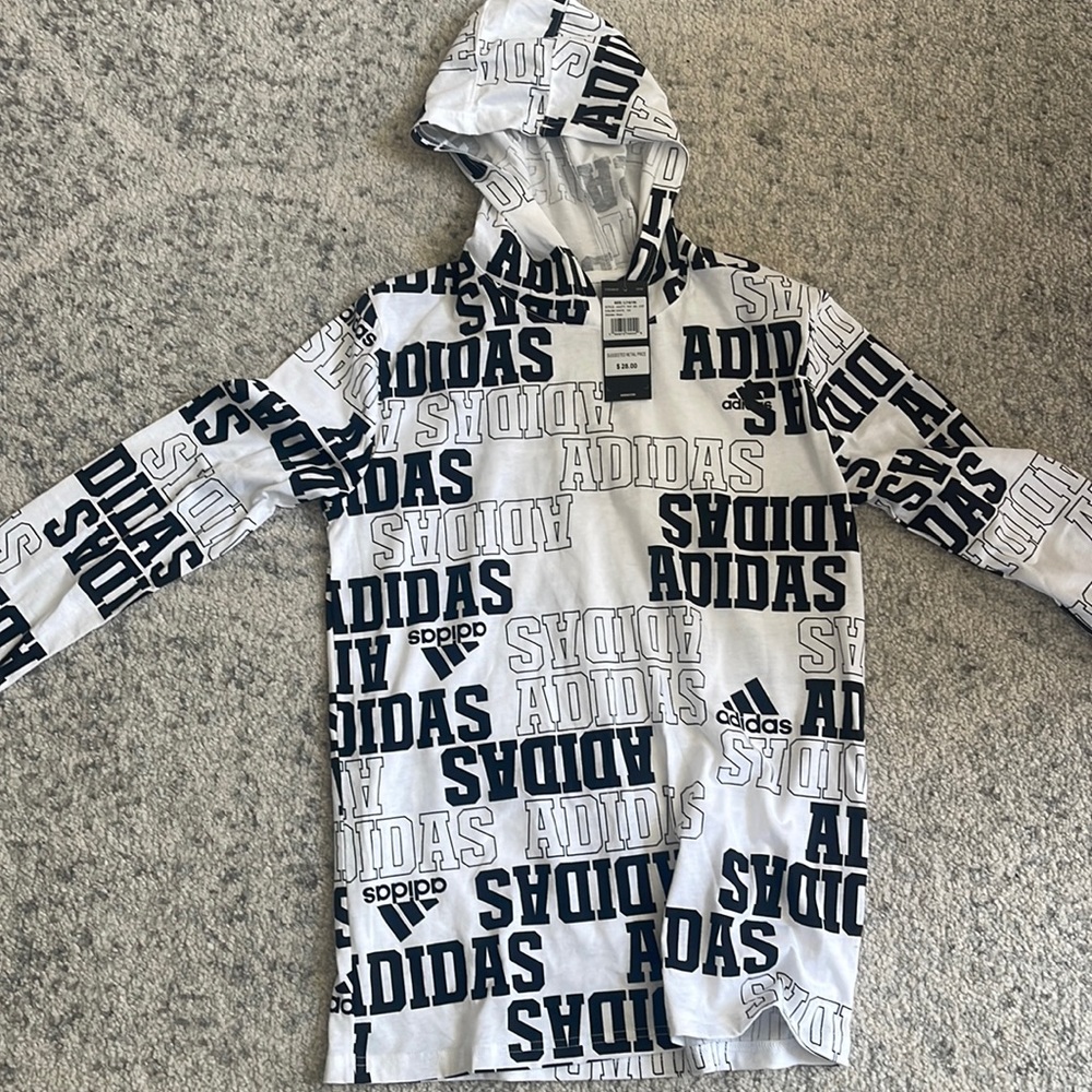 Adidas long sleeve light hooded shirt
